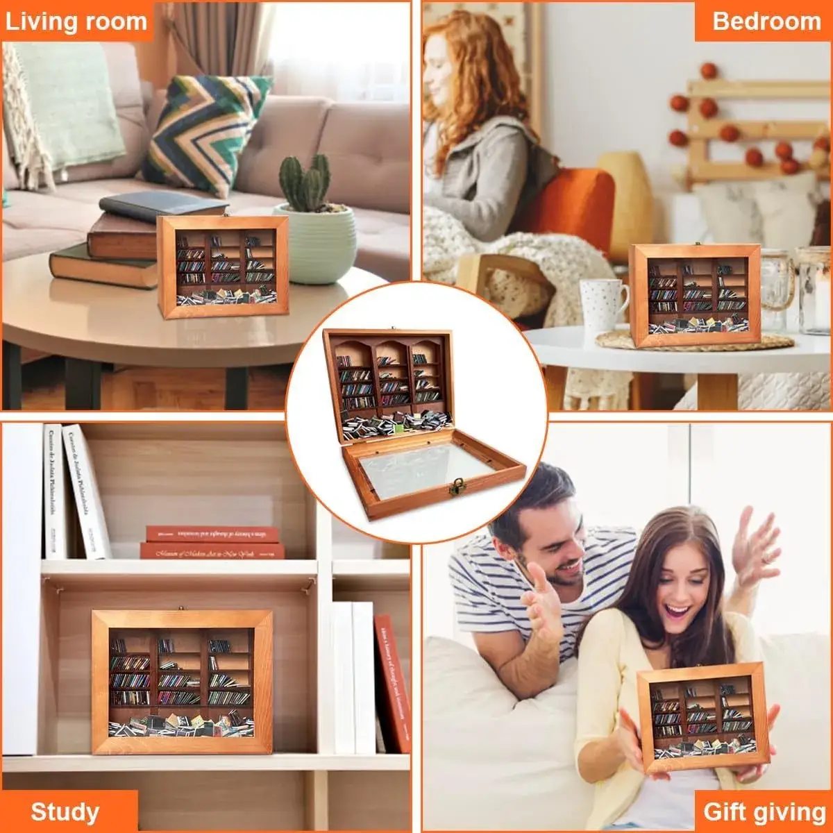 Wooden Bookshelf with Glass Cover for Home Decor — feature 3