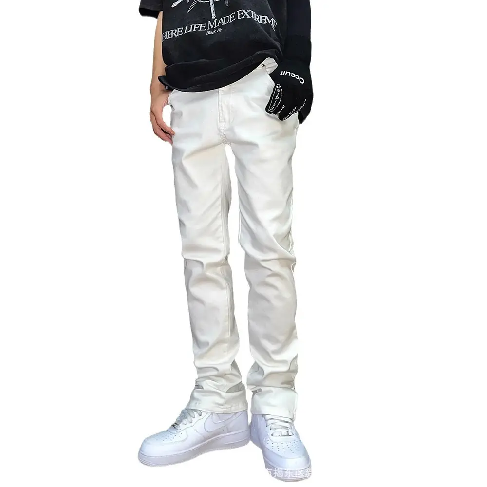Men's Pure White Stretch Slim Fit Jeans Summer