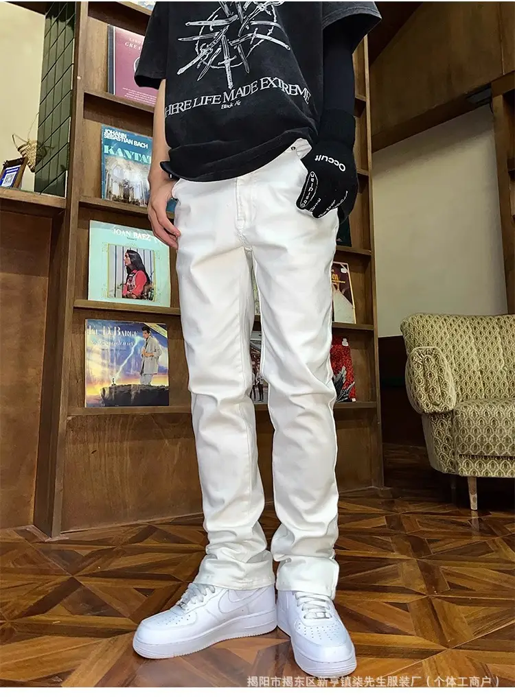 Men's Pure White Stretch Slim Fit Jeans Summer — feature 2