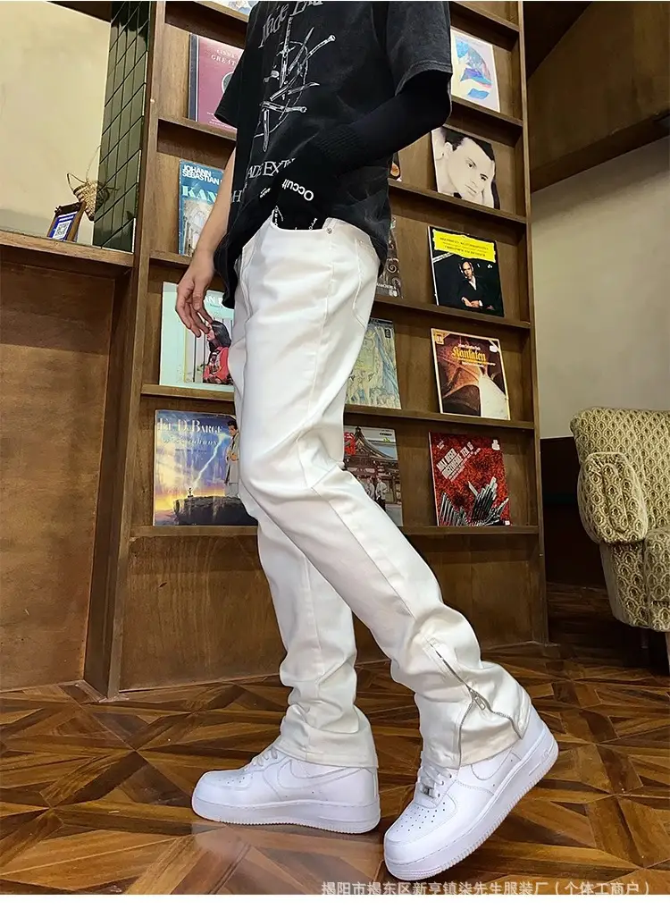 Men's Pure White Stretch Slim Fit Jeans Summer — feature 3