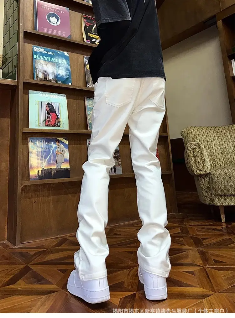 Men's Pure White Stretch Slim Fit Jeans Summer — feature 4