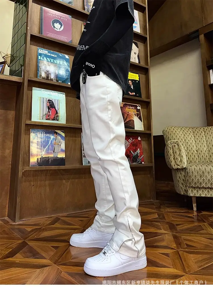 Men's Pure White Stretch Slim Fit Jeans Summer — feature 5