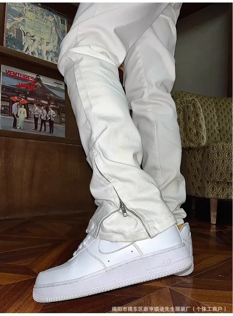 Men's Pure White Stretch Slim Fit Jeans Summer — feature 6