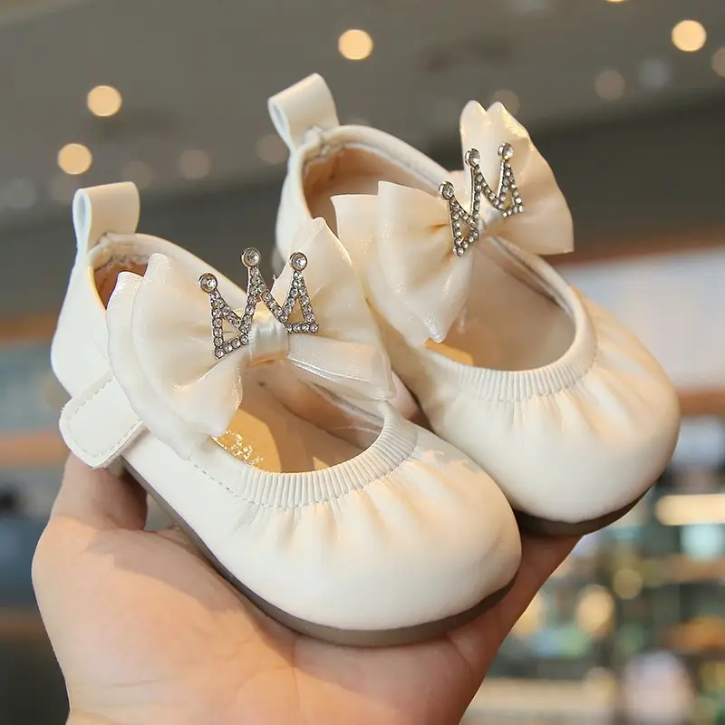 White Bow Baby Shoes for 1.5Yrs Soft Sole