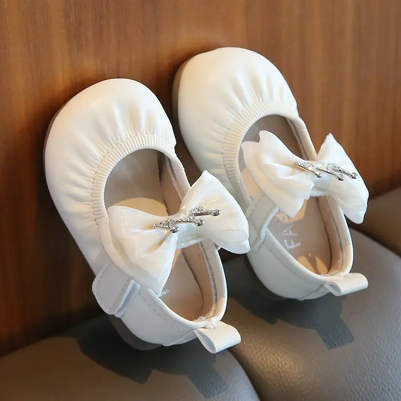White Bow Baby Shoes for 1.5Yrs Soft Sole