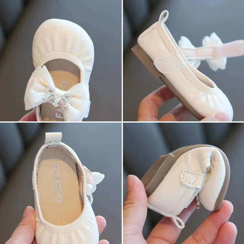 White Bow Baby Shoes for 1.5Yrs Soft Sole