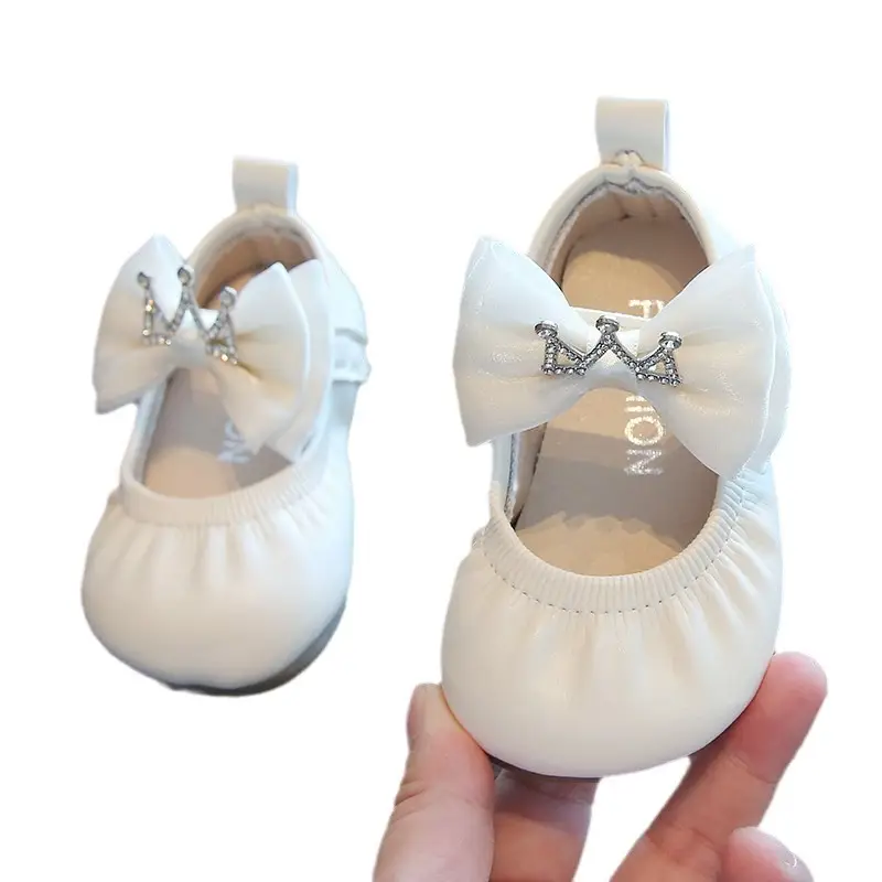 White Bow Baby Shoes for 1.5Yrs Soft Sole