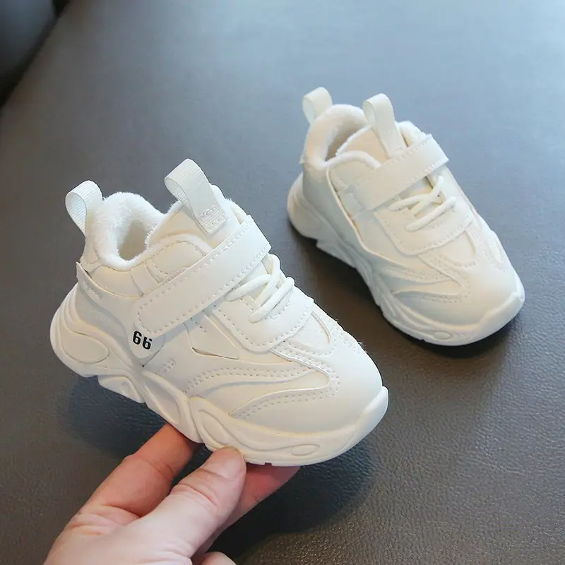 White Soft Sole Kids Sneakers for Boys Girls