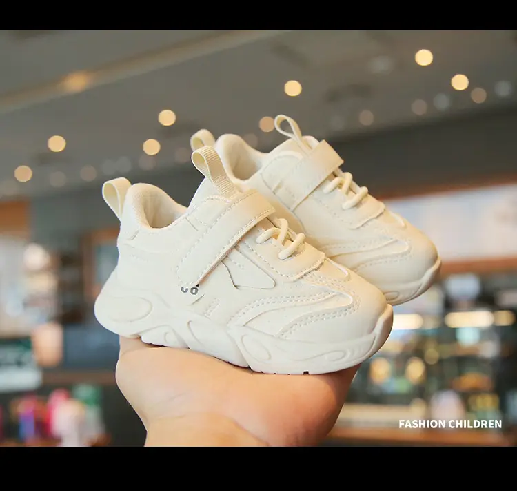 White Soft Sole Kids Sneakers for Boys Girls — feature 3