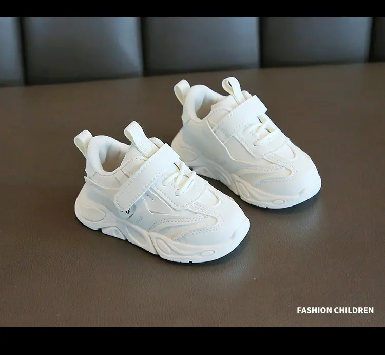 White Soft Sole Kids Sneakers for Boys Girls — feature 6