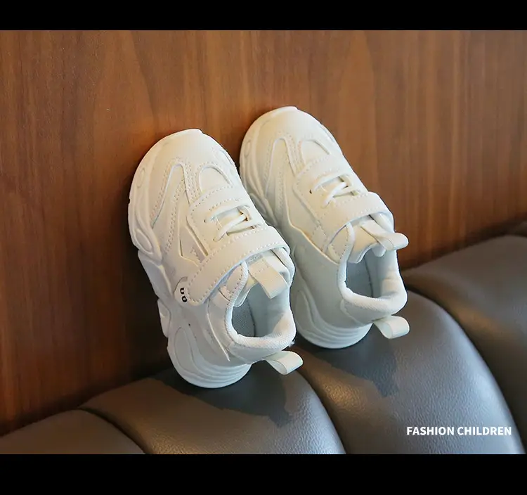 White Soft Sole Kids Sneakers for Boys Girls — feature 9