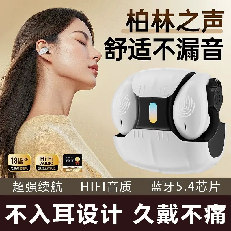 New As01 Ear Clip Bluetooth Headset Open-Type Wireless Bone Conduction Headset Non-In-Ear Over-Ear Type 2025 Headset