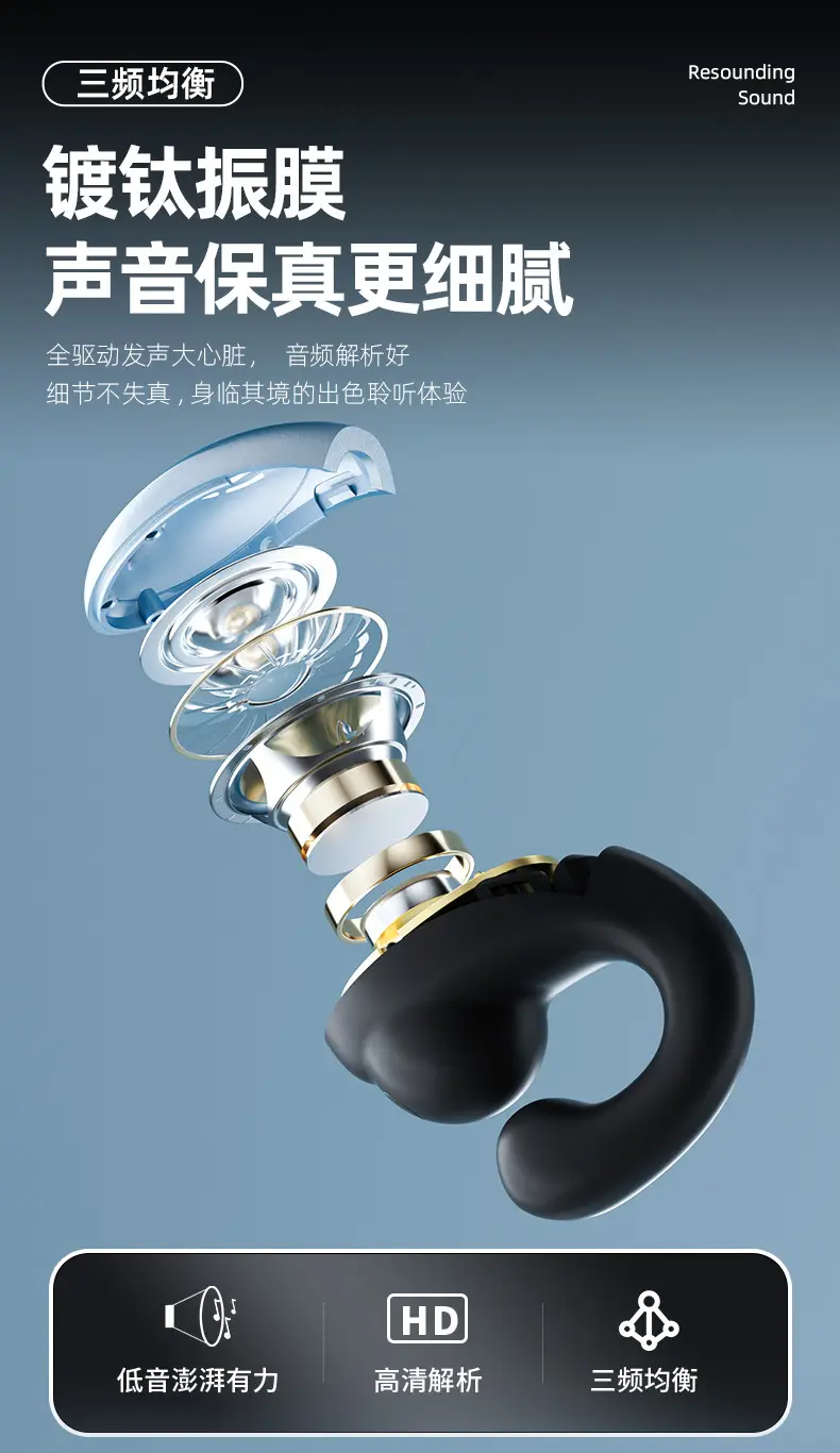 New As01 Ear Clip Bluetooth Headset Open-Type Wireless Bone Conduction Headset Non-In-Ear Over-Ear Type 2025 Headset — feature 4