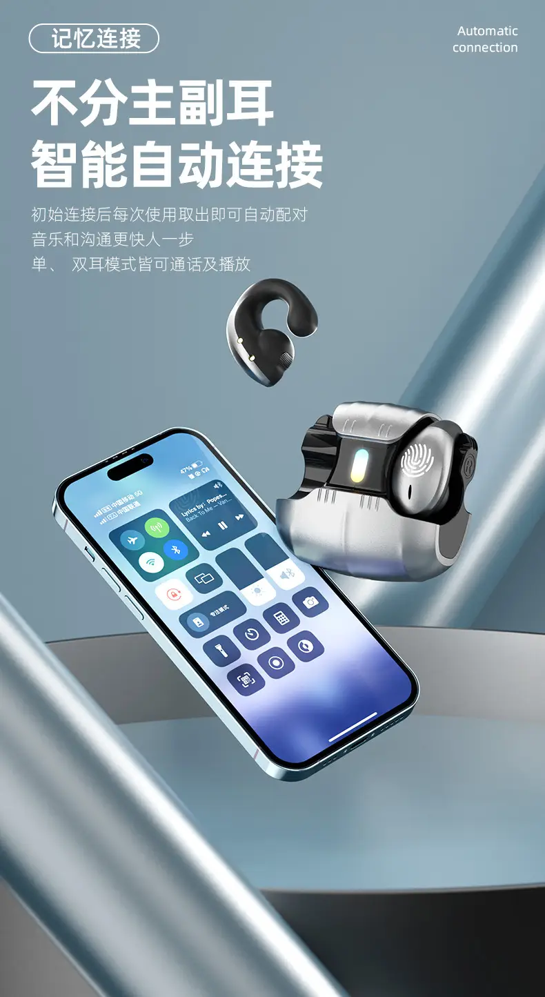 New As01 Ear Clip Bluetooth Headset Open-Type Wireless Bone Conduction Headset Non-In-Ear Over-Ear Type 2025 Headset — feature 6