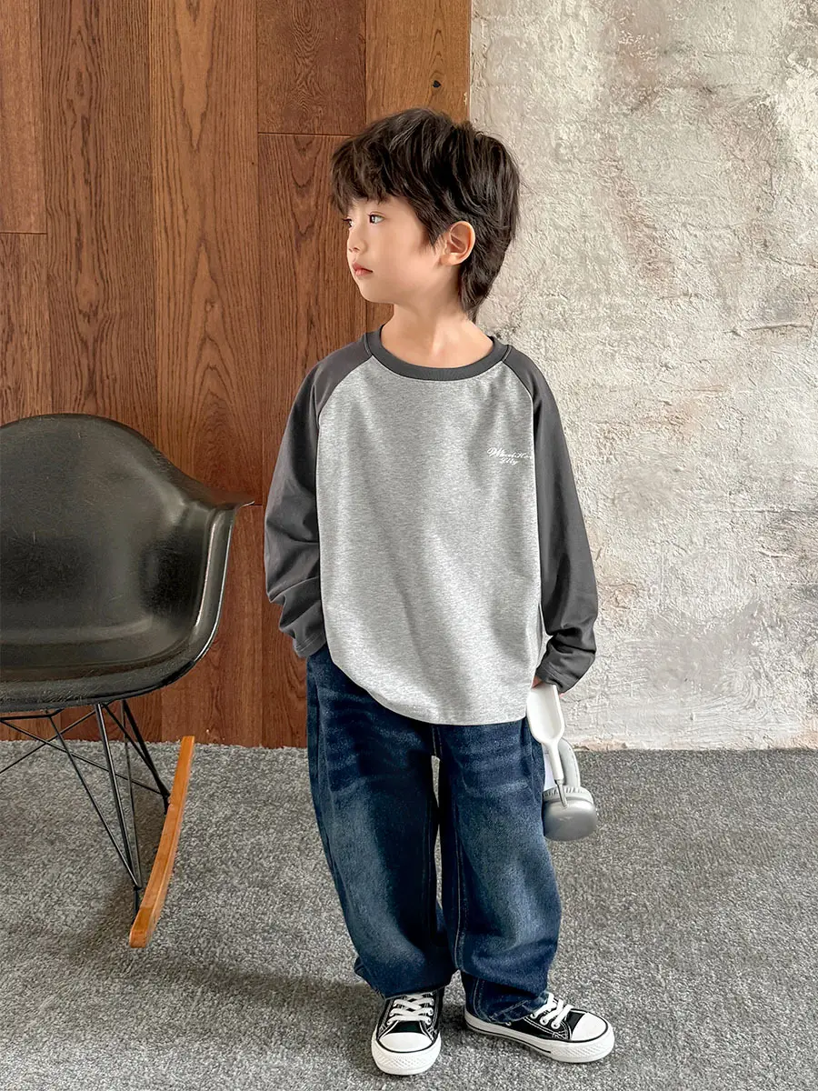 Haima Boys Raglan Sleeve T-Shirt Grey 1980s