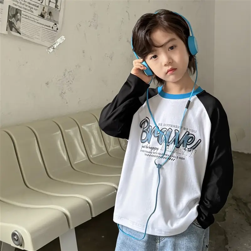 Haima Boys Raglan Sleeve T-Shirt Grey 1980s