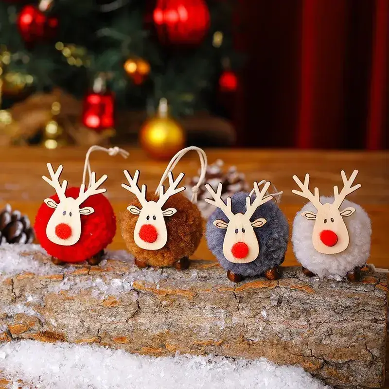 2024 Christmas Deer Pendant Wool Felt Cartoon Fawn Elk - Image 6