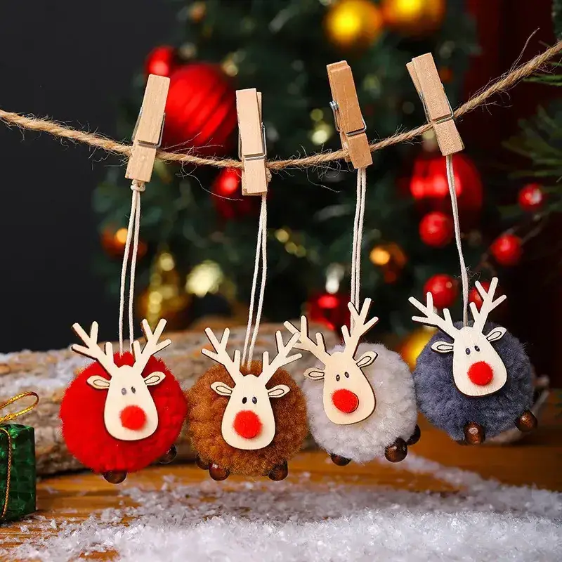 2024 Christmas Deer Pendant Wool Felt Cartoon Fawn Elk - Image 7