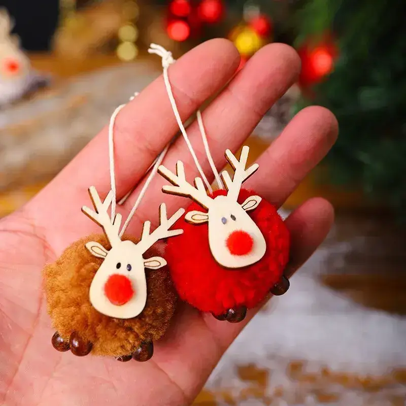 2024 Christmas Deer Pendant Wool Felt Cartoon Fawn Elk - Image 8