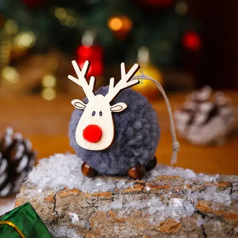 2024 Christmas Deer Pendant Wool Felt Cartoon Fawn Elk - Image 2