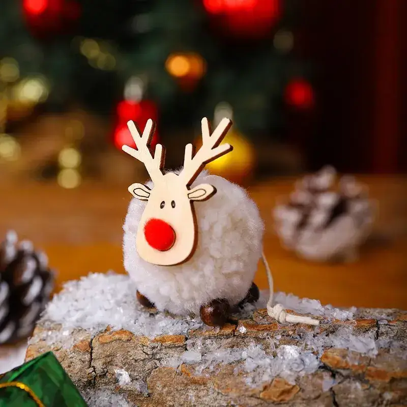 2024 Christmas Deer Pendant Wool Felt Cartoon Fawn Elk - Image 3