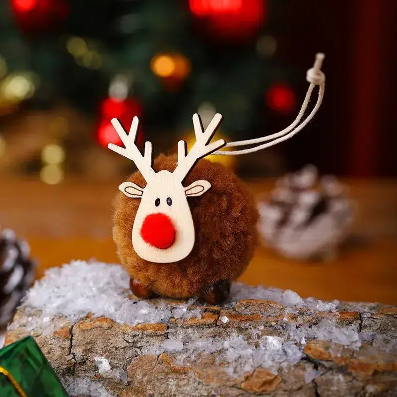 2024 Christmas Deer Pendant Wool Felt Cartoon Fawn Elk - Image 4
