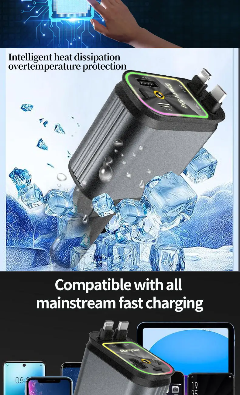 Dual Cable Charger with Starry Light & Projection Lamp — feature 11