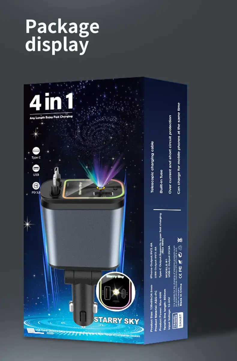 Dual Cable Charger with Starry Light & Projection Lamp — feature 14