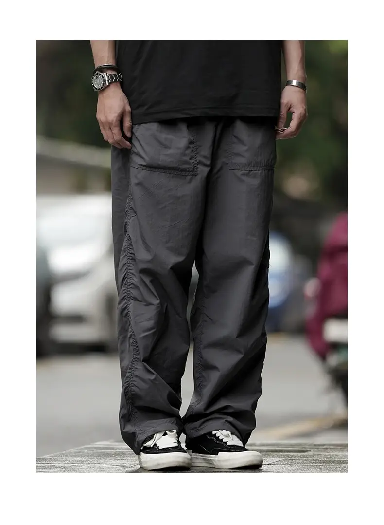 Men Navy Blue 2024 Paratrooper Pants Loose Fit — feature 14