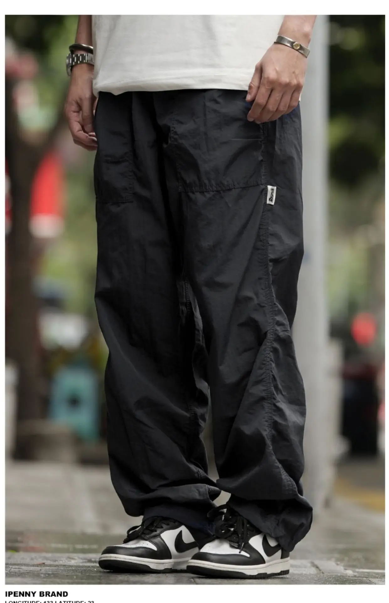 Men Navy Blue 2024 Paratrooper Pants Loose Fit — feature 4