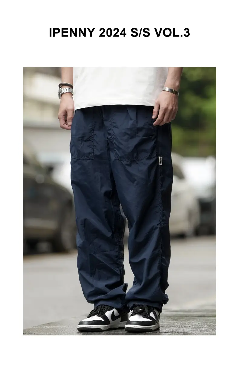 Men Navy Blue 2024 Paratrooper Pants Loose Fit — feature 8