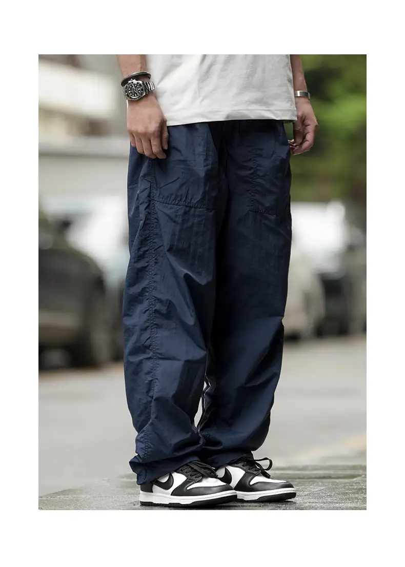 Men Navy Blue 2024 Paratrooper Pants Loose Fit — feature 9