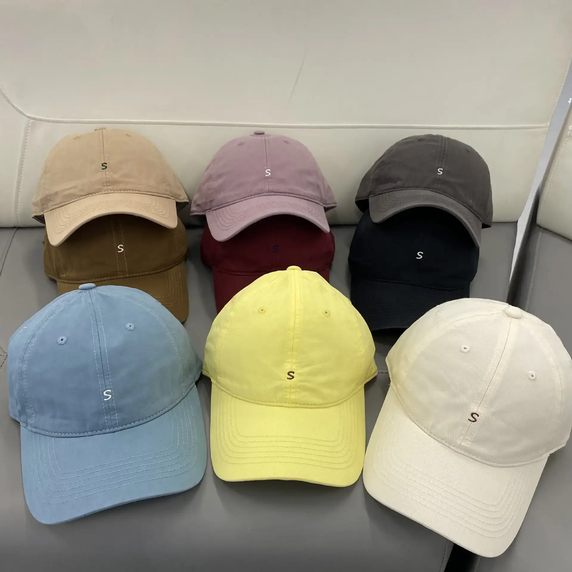 Japanese & Korean Style Small Letter Embroidered Baseball Caps for Women & Men