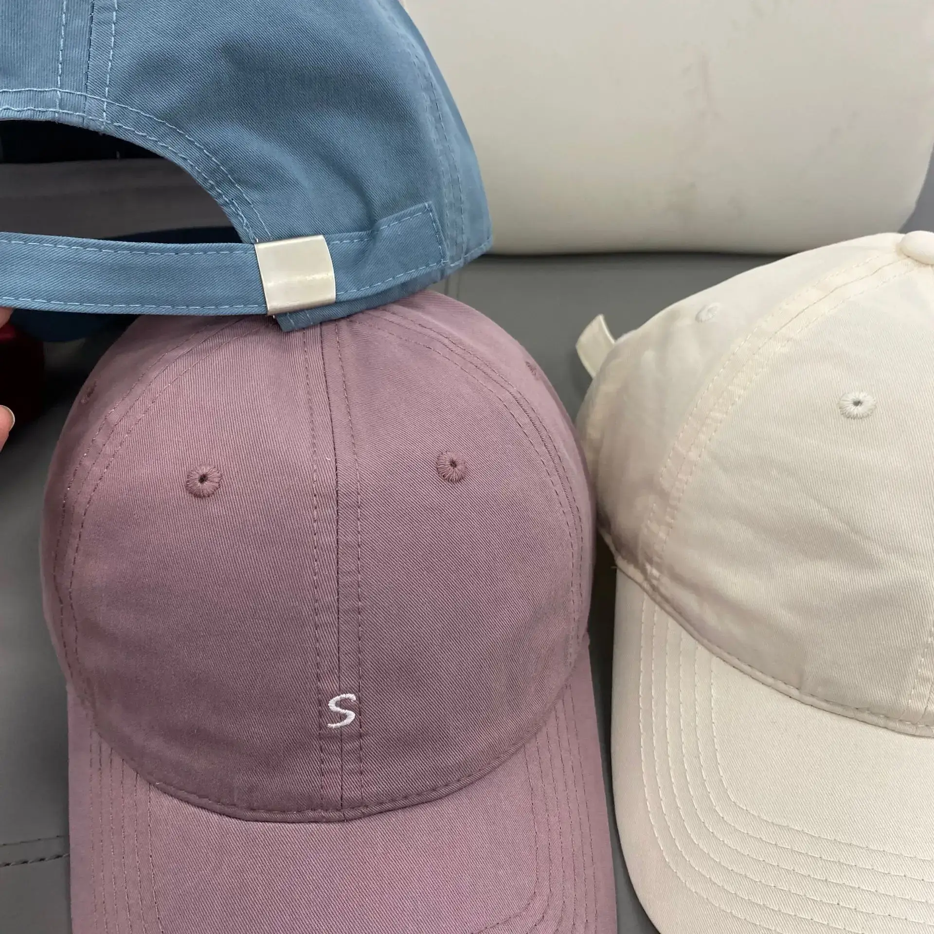 Japanese & Korean Style Small Letter Embroidered Baseball Caps for Women & Men