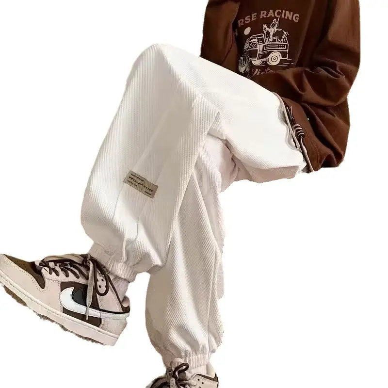 Men Grey Sweatpants 2024 Nine Point Strap