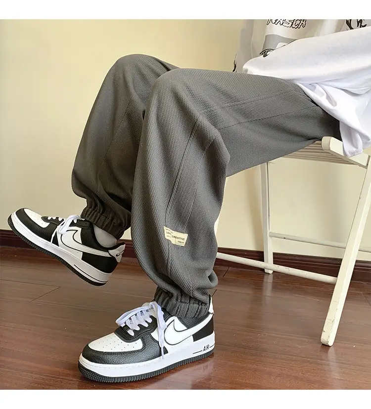 Men Grey Sweatpants 2024 Nine Point Strap — feature 45