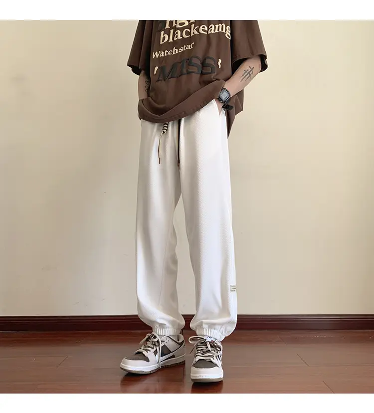 Men Grey Sweatpants 2024 Nine Point Strap — feature 6