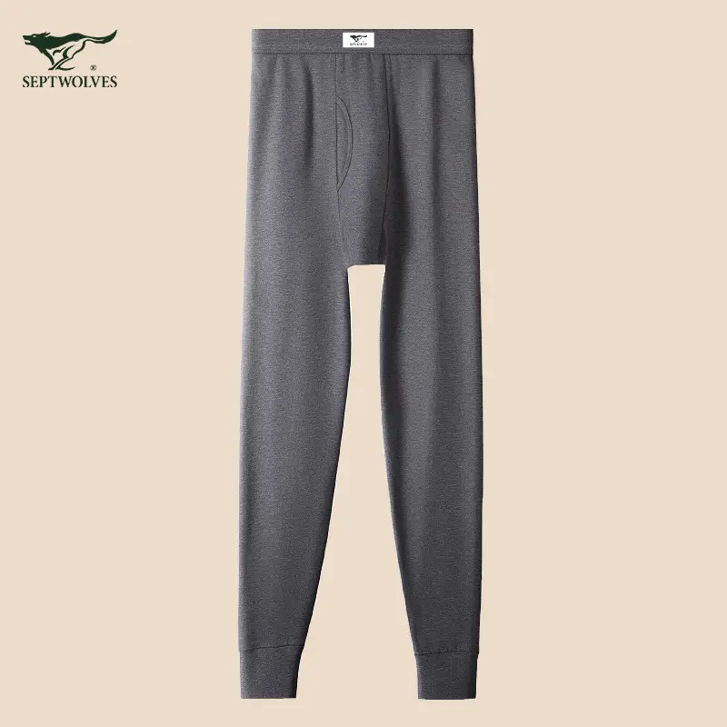 Septwolves Men's 100% Cotton Autumn Pants Antibacterial Thin Pure Cotton Thermal Pants Cotton Thread Pants Base Layer Underwear