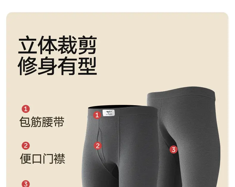 Septwolves Men's 100% Cotton Autumn Pants Antibacterial Thin Pure Cotton Thermal Pants Cotton Thread Pants Base Layer Underwear — feature 21