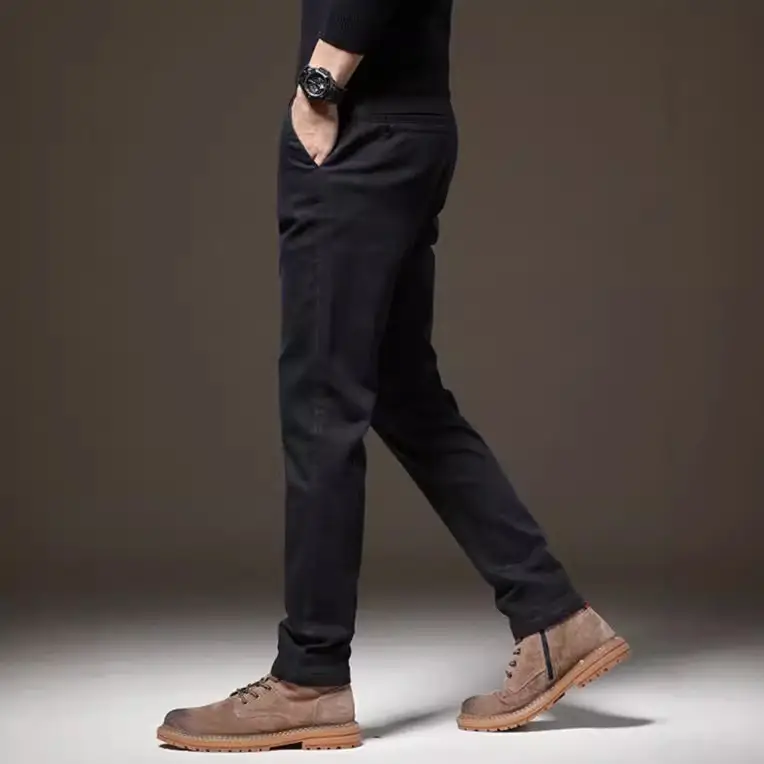 Men's Thin Light Grey Slim Fit Casual Pants - Image 4
