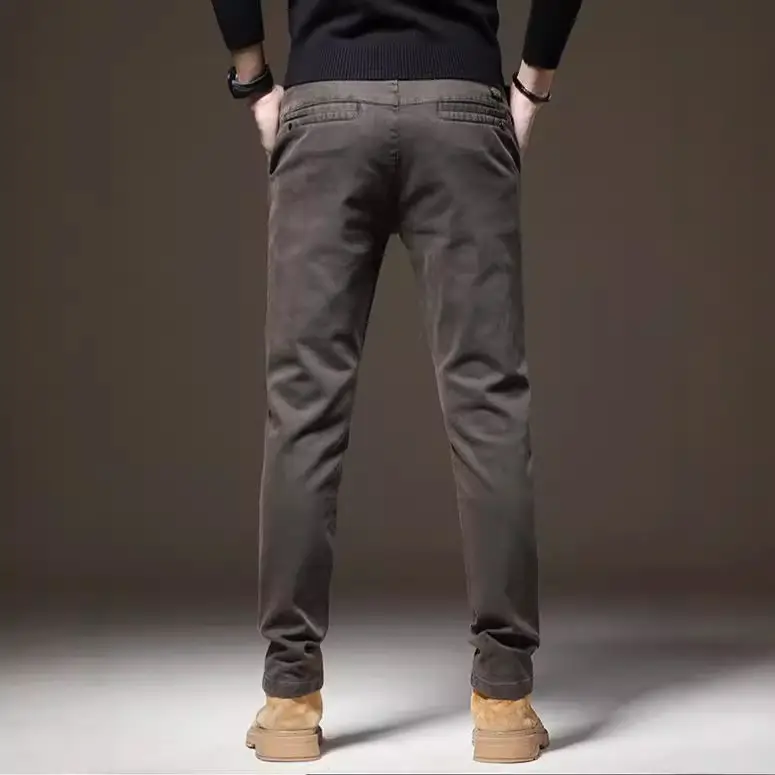 Men's Thin Light Grey Slim Fit Casual Pants - Image 5