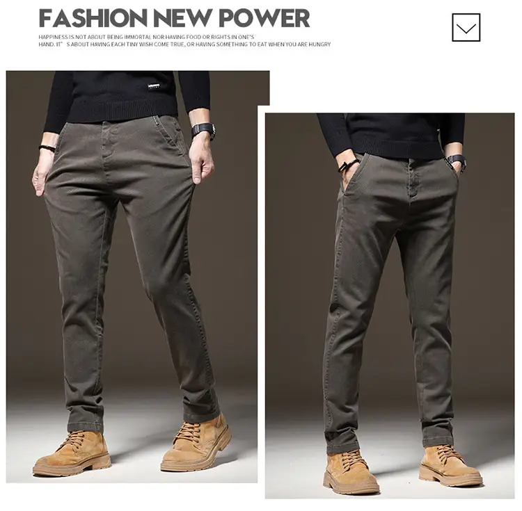 Men's Thin Light Grey Slim Fit Casual Pants — feature 10