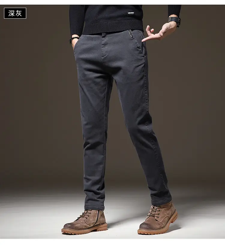 Men's Thin Light Grey Slim Fit Casual Pants — feature 15