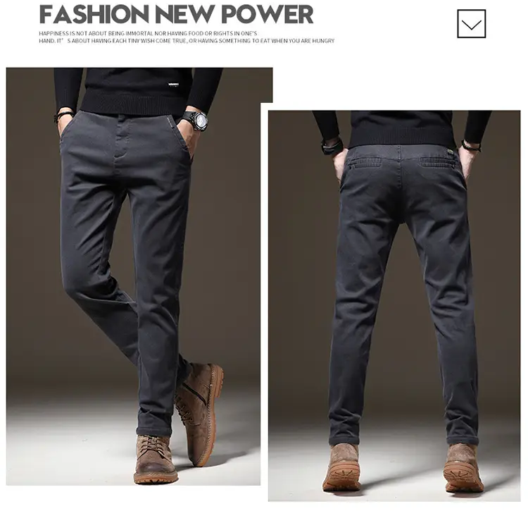 Men's Thin Light Grey Slim Fit Casual Pants — feature 16