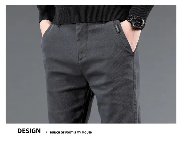 Men's Thin Light Grey Slim Fit Casual Pants — feature 19