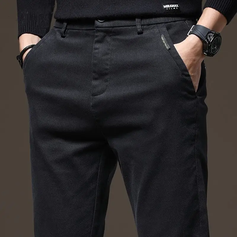 Men's Thin Light Grey Slim Fit Casual Pants - Image 2