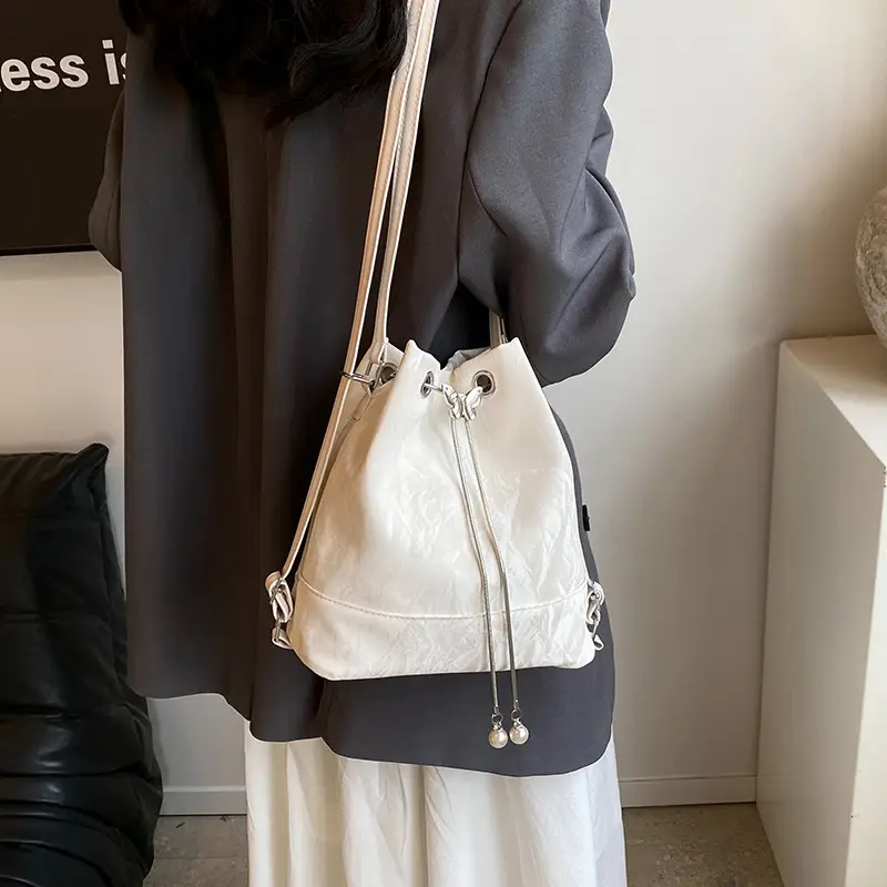 Women's New Texture Chain Shoulder Bag Green Beige
