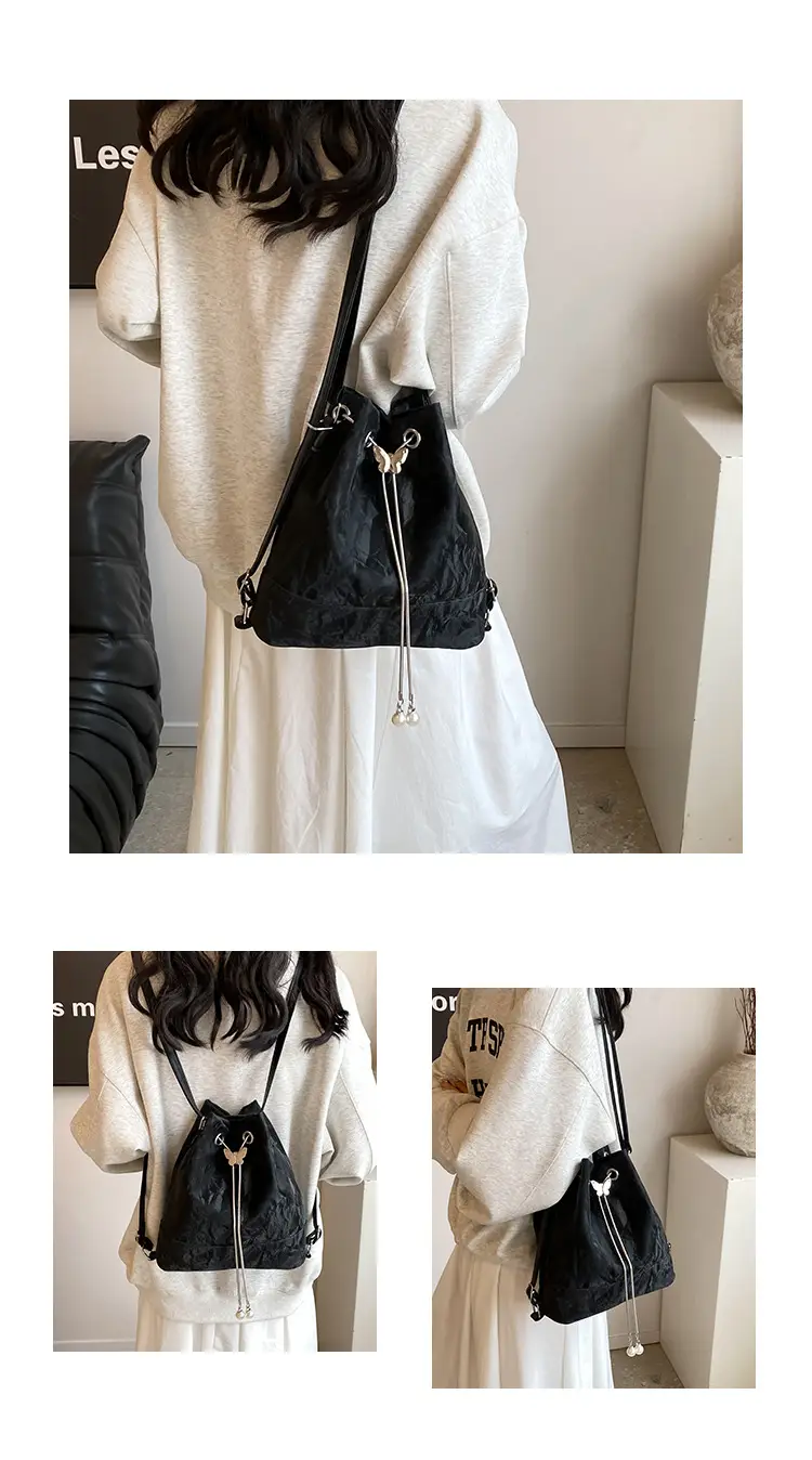 Women's New Texture Chain Shoulder Bag Green Beige — feature 27