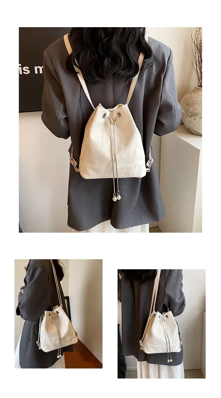 Women's New Texture Chain Shoulder Bag Green Beige — feature 28