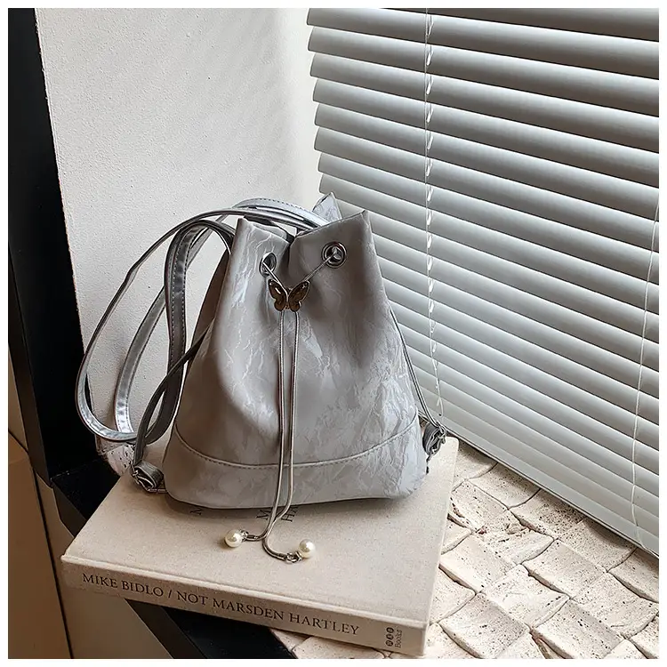 Women's New Texture Chain Shoulder Bag Green Beige — feature 33